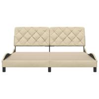 Bedframe zonder matras stof crèmekleurig 180x200 cm - thumbnail