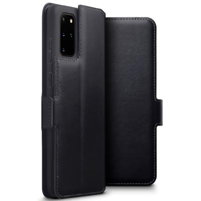 Qubits - lederen slim folio wallet hoes - Samsung Galaxy S20 Plus - Zwart Qubits - lederen slim folio wallet hoes - Samsung Galaxy S20 Plus - Zwart