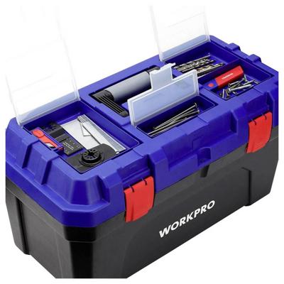 WorkPro WP283003 572 x 300 x 295 mm Gereedschapskist (leeg) Blauw, Zwart