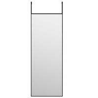 VidaXL Deurspiegel 30x80 cm glas en aluminium zwart - thumbnail