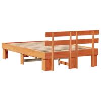 Bedframe met hoofdeinde Bruin 120 x 190 cm Massief grenenhout - thumbnail