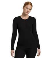 Hanro Dames ski ondergoed Wol & Zijde r/n l/slv shirt zwart 071409 - thumbnail