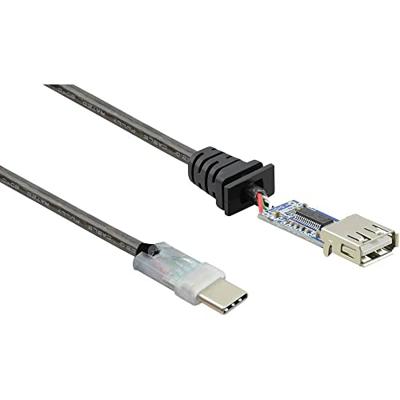 Renkforce RF-5067256 USB-kabel USB 2.0 USB-C stekker, USB-A bus 10.00 m Zwart Actief met signaalversterking, Vergulde steekcontacten