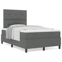 Boxspringbed met matras stof donkergrijs 120x200 cm - thumbnail