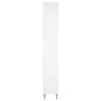 Badkamerkast 30x30x190 cm bewerkt hout wit - thumbnail