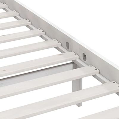 Bedframe massief hout wit 75x190 cm