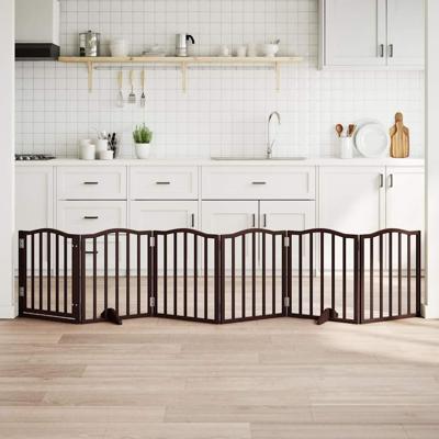 Hondenhek inklapbaar 6 panelen 300 cm populierenhout bruin eik