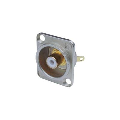 Neutrik NF2D9 Cinch-connector Flensbus, contacten recht Aantal polen: 2 Zilver, Wit 1 stuk(s)