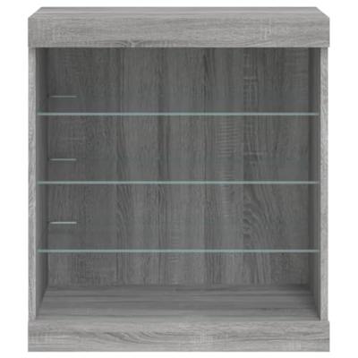 Dressoir met LED-verlichting 60,5x37x67 cm grijs sonoma eiken