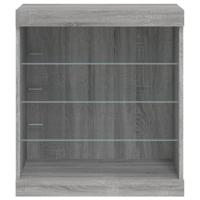 Dressoir met LED-verlichting 60,5x37x67 cm grijs sonoma eiken - thumbnail