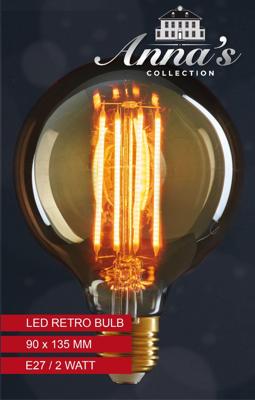 LED retro lamp 95x135 mm e27 niet dimbaar 1 stuks gloeidraad 6 cm Anna's Collection - Annas collection