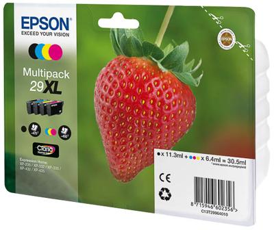 Epson Strawberry 29XL CMYK Origineel Zwart, Cyaan, Magenta, Geel 1 stuk(s) Hoog (XL) rendement Epson Strawberry 29XL CMYK Origineel Zwart, Cyaan, Magenta, Geel 1 stuk(s) Hoog (XL) rendement