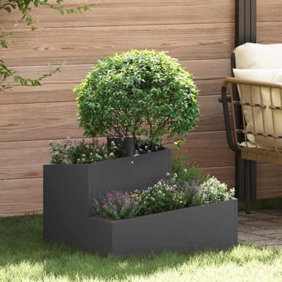 Tuin Bloempot Zwart 60 x 60 x 50 cm Koudgewalst staal Tuin Bloempot Zwart 60 x 60 x 50 cm Koudgewalst staal