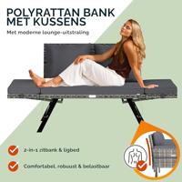 Solar tuinlamp wicker hoogte 50cm - thumbnail