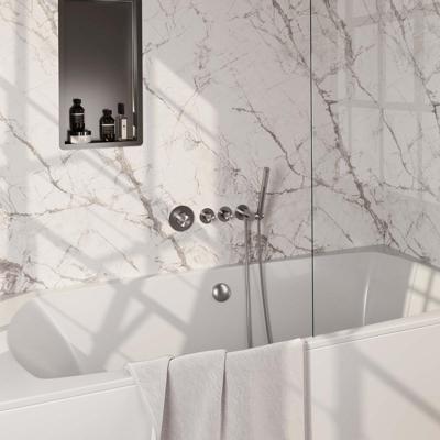 Inbouwthermostaatset Brauer Brushed Carving Incl Staafhanddouche En Badafvoer Geborsteld RVS Brauer Inbouwthermostaatset Brauer Brushed Carving Incl Staafhanddouche En Badafvoer Geborsteld RVS Brauer