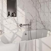 Inbouwthermostaatset Brauer Brushed Carving Incl Staafhanddouche En Badafvoer Geborsteld RVS Brauer - thumbnail