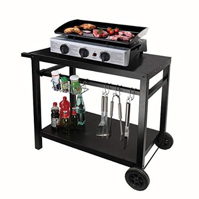 Plancha serveerwagen - LIVOO - GS130 - 85 x 50 cm dienblad - Geschikt voor plancha's met 2, 3 of 4 branders - Metalen afwerking