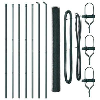 VidaXL Afrasteringspaal groen 10 x 1,6 m (13 mm gaas) staal en pvc