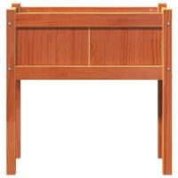 Plantenbakken met poten 2 st cm massief grenenhout wasbruin - thumbnail