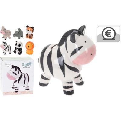 Spaarpot dieren aardewerk 6 assorti