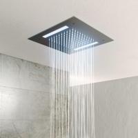 Hoofddouche Hotbath Mate 30x30 LED Blauw Inbouw Geborsteld Nikkel - thumbnail