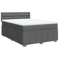 Boxspring met matras stof donkergrijs 160x200 cm - thumbnail