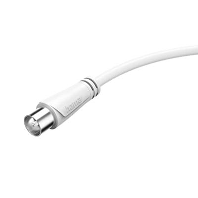 Hama Antennekabel, coax-stekker - coax-koppeling, 3,0 m, 90 dB TV accessoire Wit - thumbnail