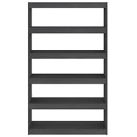 Boekenkast/kamerscherm 100x30x167,5 cm massief grenenhout grijs - thumbnail