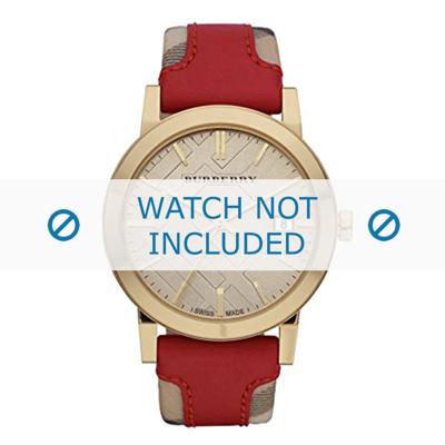Horlogeband Burberry BU9017 Leder Rood 20mm