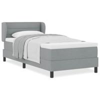 Boxspringbed met matras met matras Lichtgrijs 90 x 200 cm Stof - thumbnail