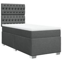 Boxspring met matras stof donkergrijs 140x200 cm - thumbnail