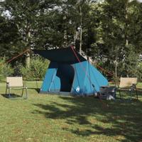 VidaXL Camping tent met dak met opslag blauw 282 x 225 x 154 cm taft - thumbnail