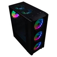 ATX Semi-toren doos Hiditec V30 ARGB Zwart - thumbnail