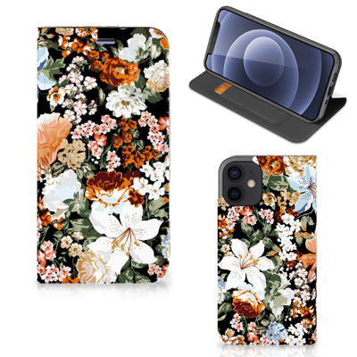 Smart Cover voor iPhone 12 Mini Dark Flowers Smart Cover voor iPhone 12 Mini Dark Flowers