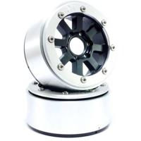 Metsafil 1:10 Crawler Velgen Hamer Zwart-zilver 1 paar - thumbnail