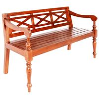 VidaXL Bank batavia 123 cm massief mahoniehout donkerbruin - thumbnail