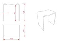Wiesbaden Solid surface kruk 40 x 30 x 42,5 cm mat zwart - thumbnail