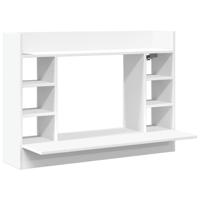 Wandbureau 105x48x75 cm bewerkt hout wit - thumbnail