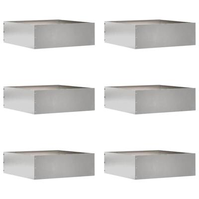 Tuinrand 6 pcs Zilver 40 x 40 x 13 cm Roestvrij staal