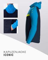 JAKO 6824 Jas Met Kap Iconic - Marine Jako-Blauw/Fluogeel - XL - thumbnail
