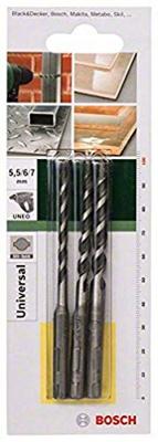 Bosch Accessories 2609256919 Multifunctionele boorset 3-delig 5.5 mm, 6 mm, 7 mm Gezamenlijke lengte 100 mm SDS-Quick 1 set(s) Bosch Accessories 2609256919 Multifunctionele boorset 3-delig 5.5 mm, 6 mm, 7 mm Gezamenlijke lengte 100 mm SDS-Quick 1 set(s)