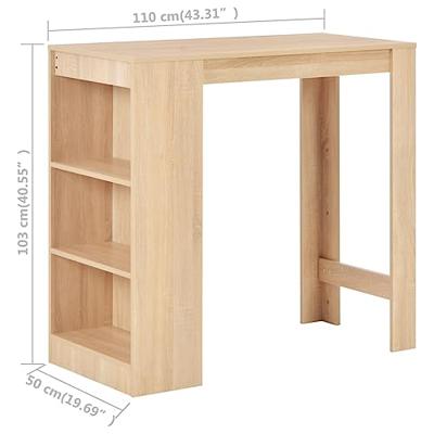 Bartafel met schap 110x50x103 cm eikenkleurig