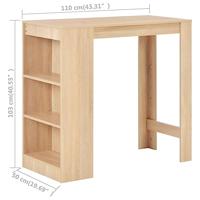 Bartafel met schap 110x50x103 cm eikenkleurig - thumbnail