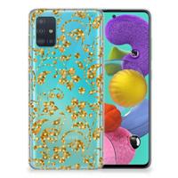 Samsung Galaxy A51 | TPU Case | Gouden Bloemen - thumbnail