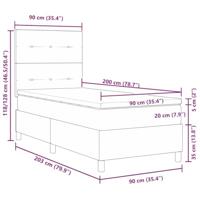Boxspringbed met matras Lichtgrijs 90 x 200 cm Stof - thumbnail