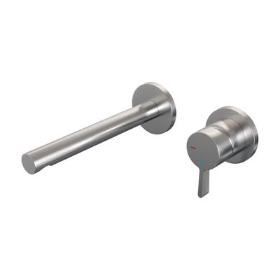 Brauer Brushed Edition Inbouw Wastafelmengkraan met Rechte Uitloop en Rozetten Model E1 RVS Geborsteld PVD