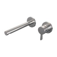 Brauer Brushed Edition Inbouw Wastafelmengkraan met Rechte Uitloop en Rozetten Model E1 RVS Geborsteld PVD - thumbnail