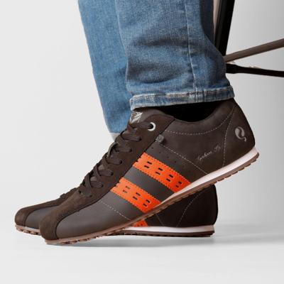 Heren Sneaker Typhoon SP | Donkerbruin/Oranje Heren Sneaker Typhoon SP | Donkerbruin/Oranje