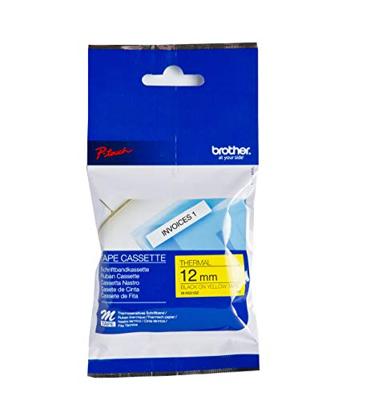 Brother M-K 631 Labeltape Tapekleur: Geel Tekstkleur: Zwart 12 mm 8 m