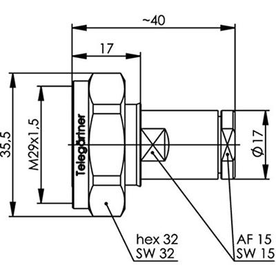 Telegärtner 100024390 100024390 7-16-DIN-connector Stekker, recht 50 Ω 1 stuk(s) Telegärtner 100024390 100024390 7-16-DIN-connector Stekker, recht 50 Ω 1 stuk(s)